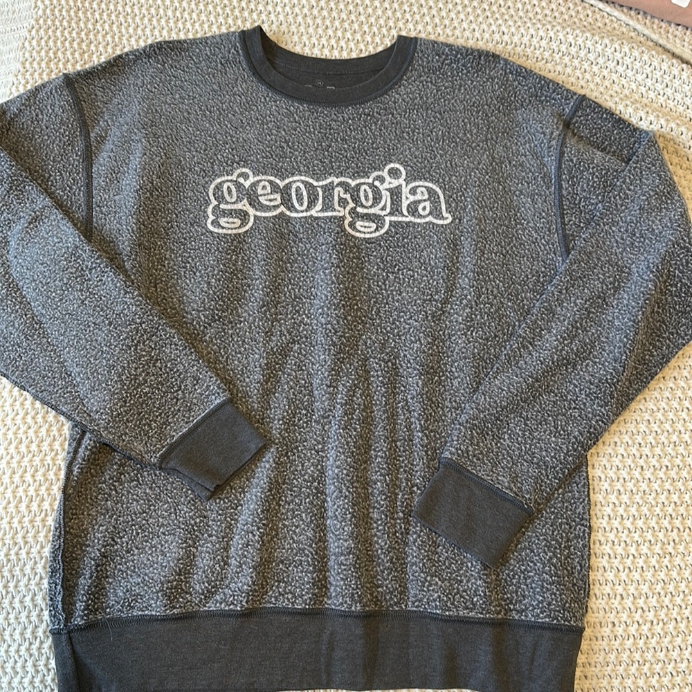 Grey inside-out Georgia crewneck sweatshirt!